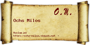 Ochs Milos névjegykártya